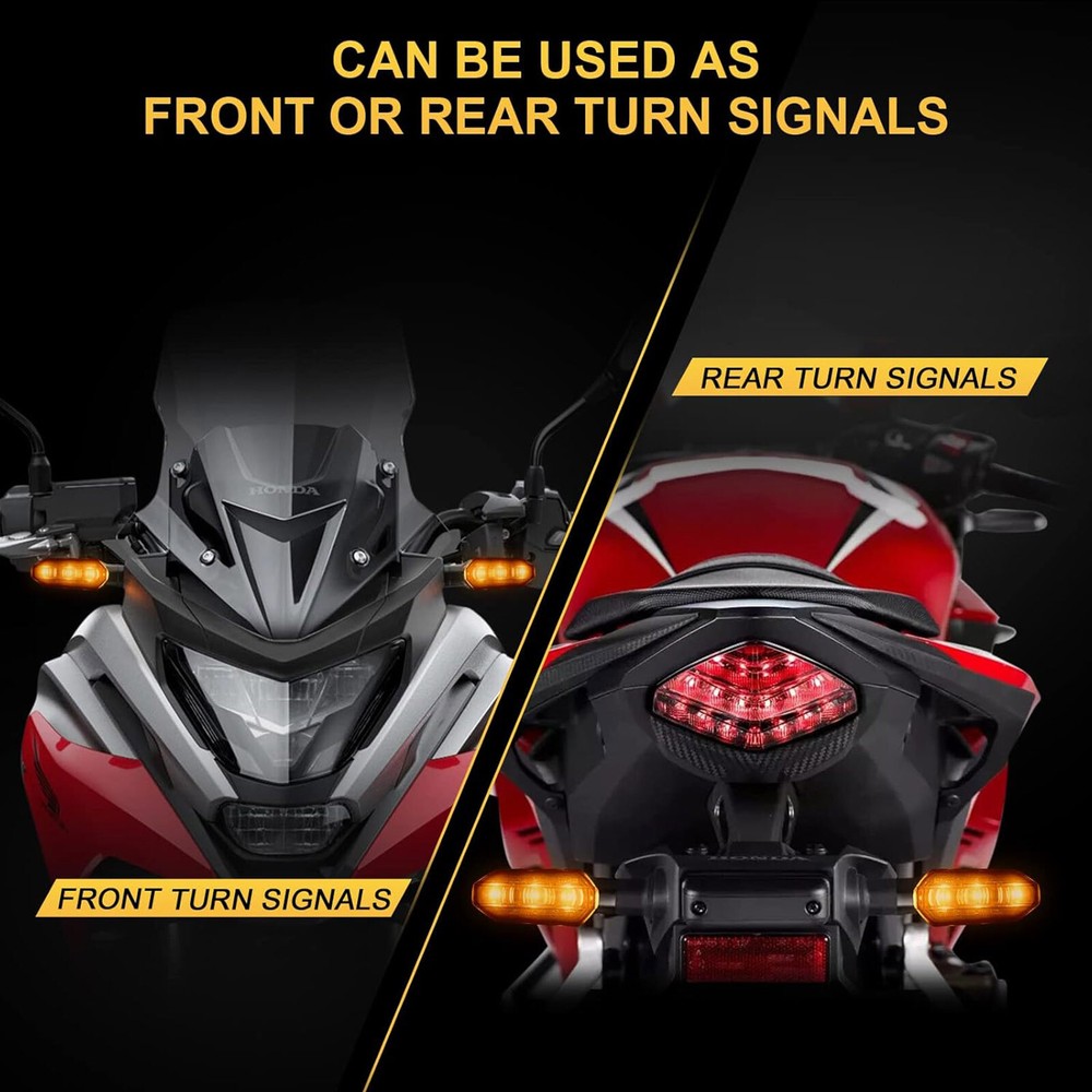 4PC Motorcycle Led Turn Signal Indicator Blinker Amber Light Universal Durable