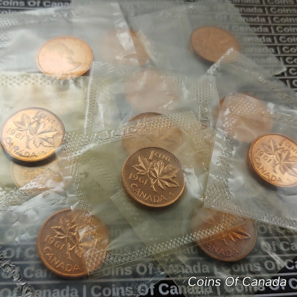 1961 Canada 1 Cent Coin PROOFLIKE Sealed Original -Multiple Avail #coinsofcanada
