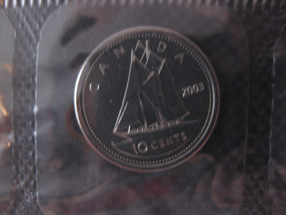 2003 "WP" Canadian Prooflike Dime ($0.10)
