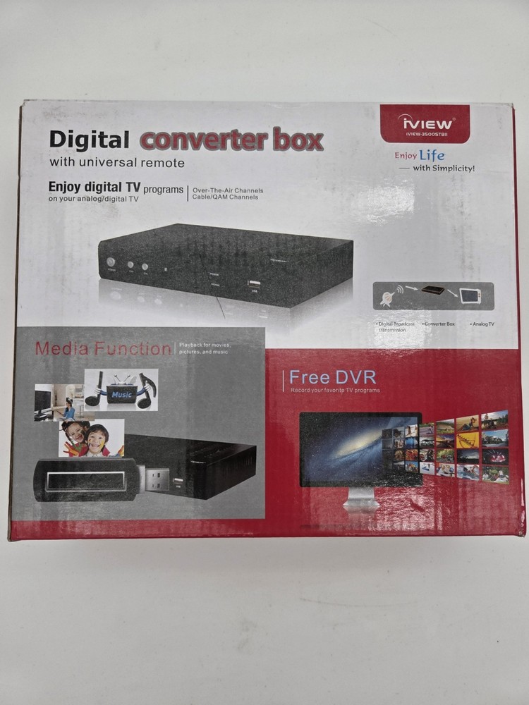 iView Digital 3500STBll Digital Converter Box w/ Remote Control