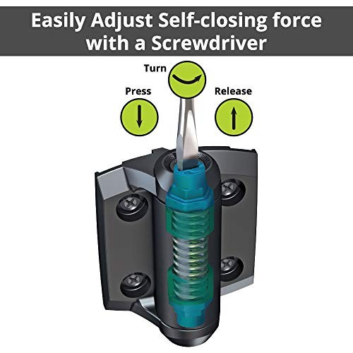 TCHD1L2S3BTS TruClose Heavy Duty Gate Hinges, for Self With Alignment Legs