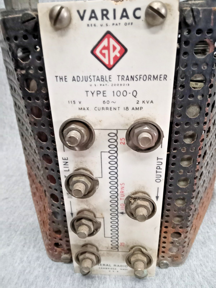 General Radio Variac Type 100-Q Variable Transformer 115v