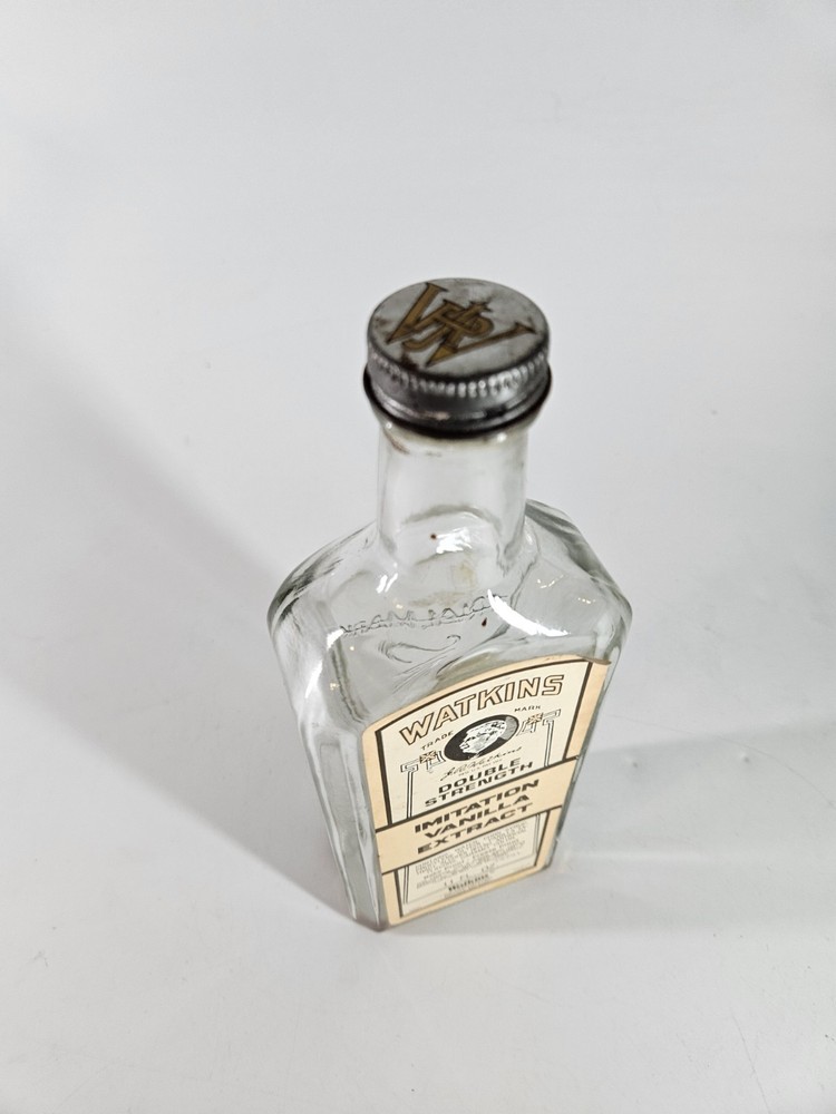 Vintage Watkins Double Strength Imitation Vanilla Extract 11 oz Empty Bottle