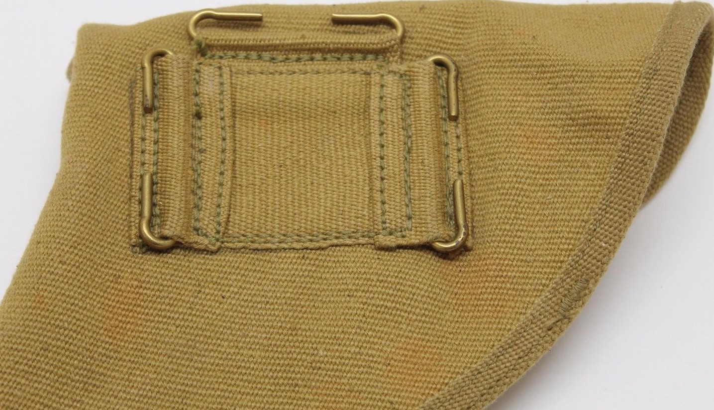 1943 British 455 Webley holster tan canvas fits US 45 clear markings each E9336