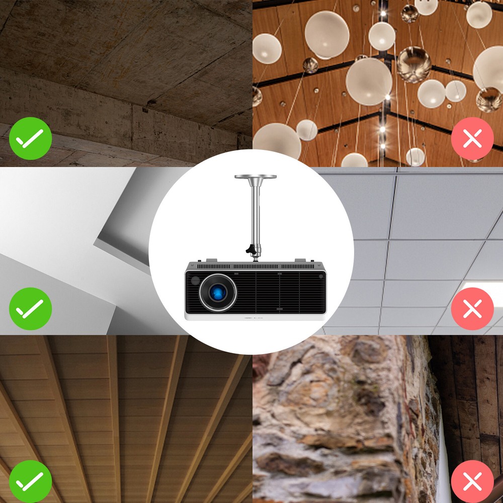 Universal Projector Mount Bracket, Aluminum Ceiling Wall Holder- Home Projectors