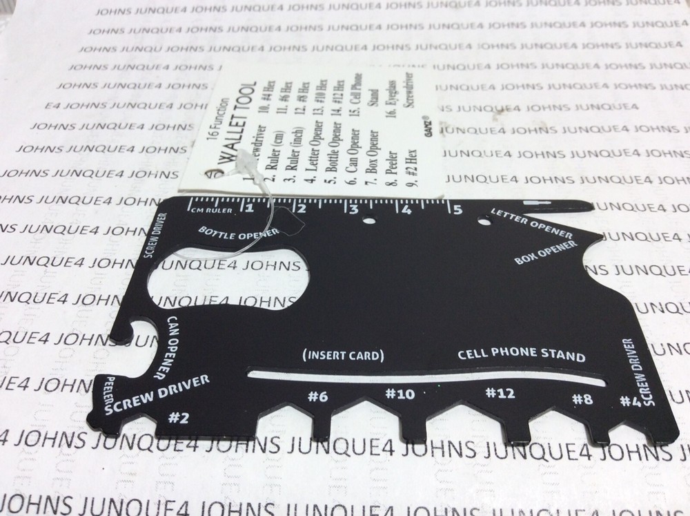 WALLET TOOL New w/tag 16 Function Black Perfect size for your wallet or purse!
