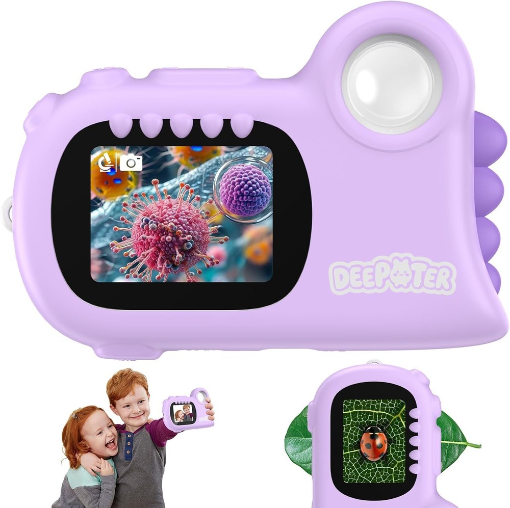 Microscope for Kids:1000X Handheld Digital Pocket Microscope - 2.0" IPS Screen,e