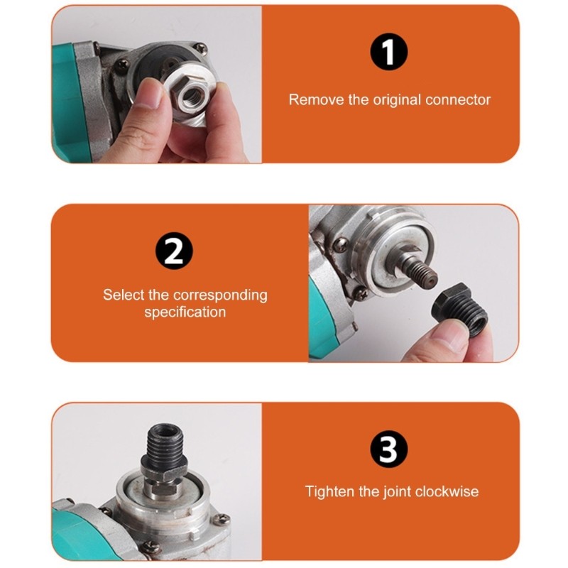 Angled Grinder Adapter M10 M14 M16 Thread Attachment Grinder Spindles