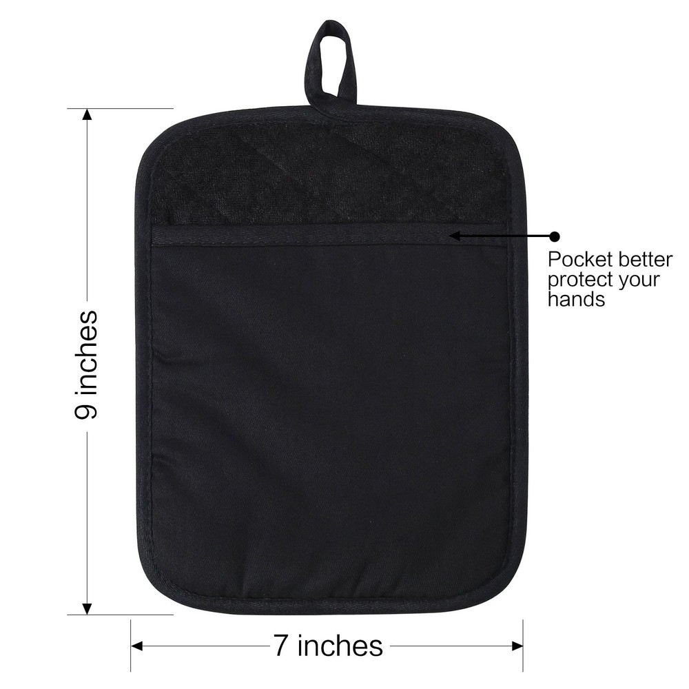 100% Cotton with Silicone Kitchen Everyday Basic Pot Holder Coaster Potholder...