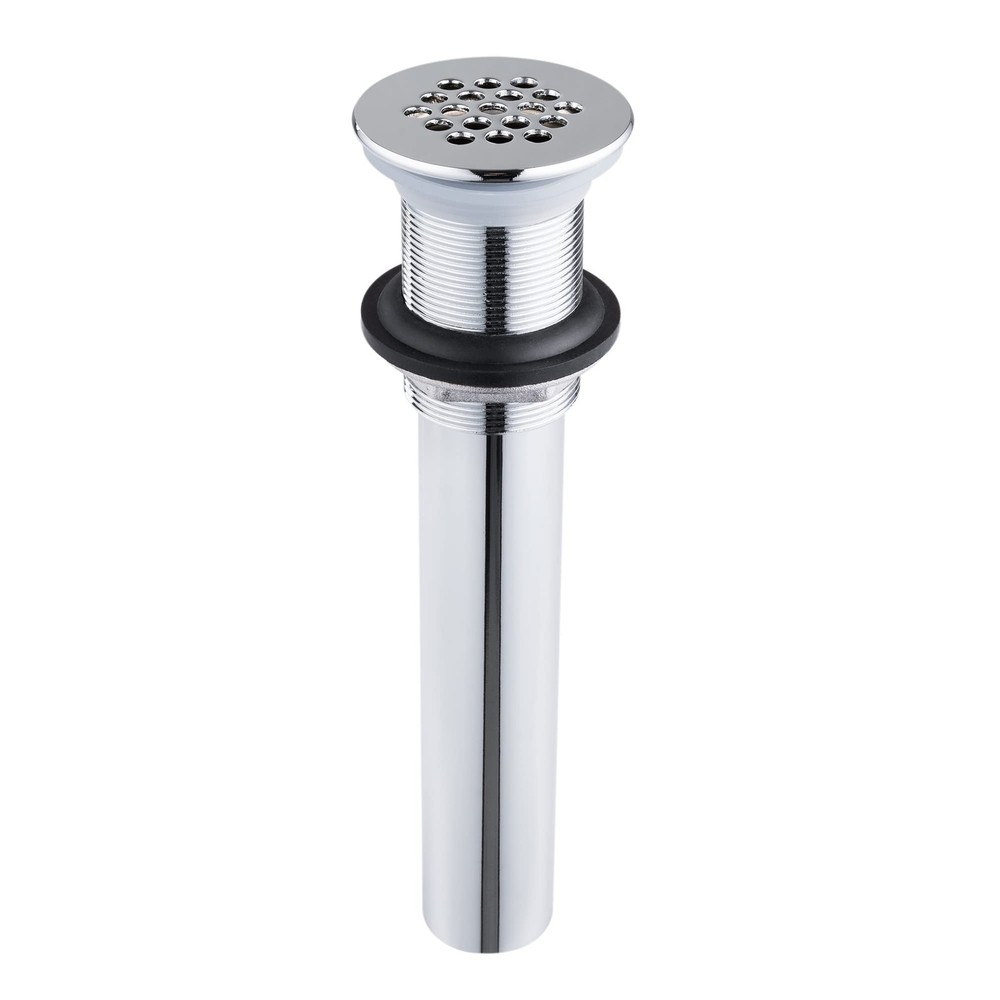Grid Drain Strainer Assembly Without Overflow for Bathroom Chrome Plated