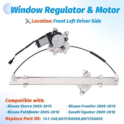 Front Driver & Passenger Side Power Window Regulator with Motor Compatible