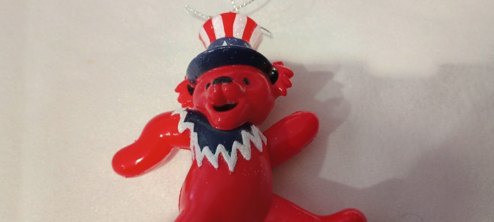 Grateful Dead Red Dancing Bear Uncle Sam Christmas Ornament