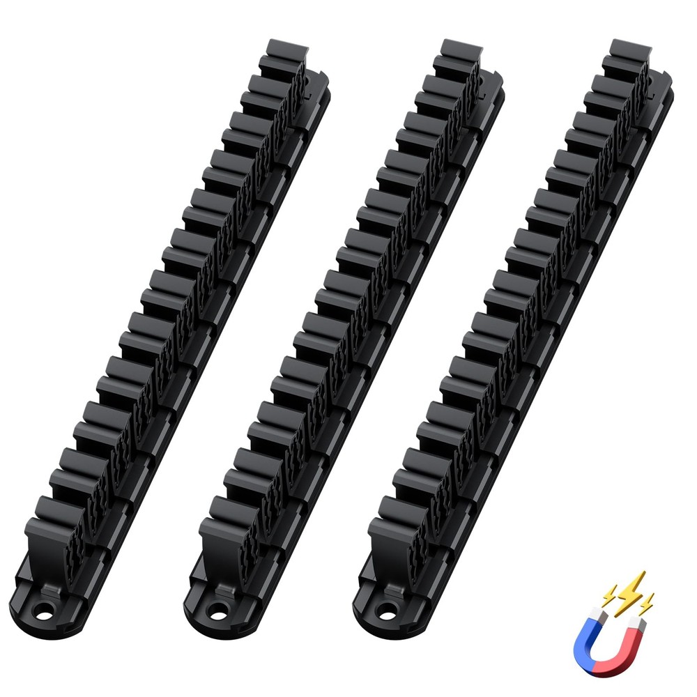 Magnetic Tool Organizer for Garage & Workshop - Space Saving Rack (3PCS)