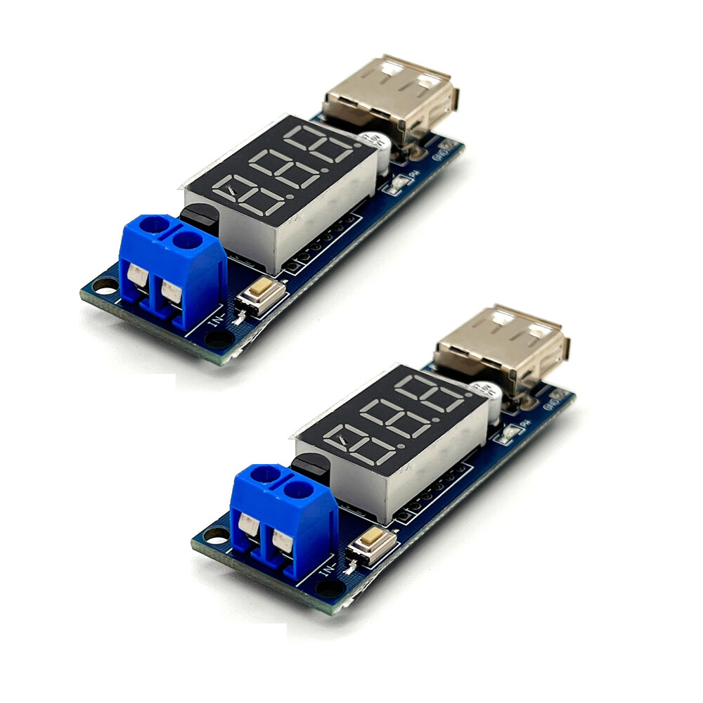 2 in1 4.5-40V DC 5V 2A USB Charger DC-DC Step-Down Converter Voltmeter Module 4X