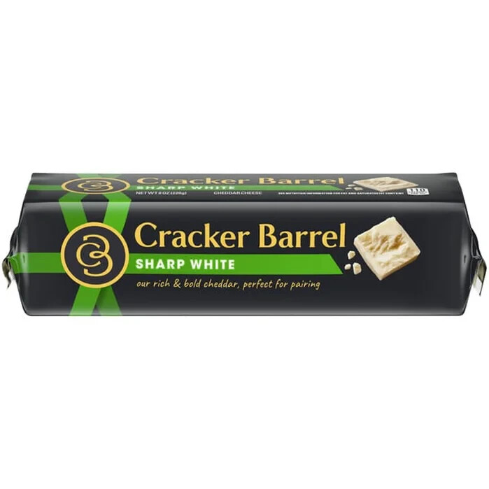 2 pack Cracker Barrel Sharp White Cheddar Cheese, 2x8 oz Block (1 pound)