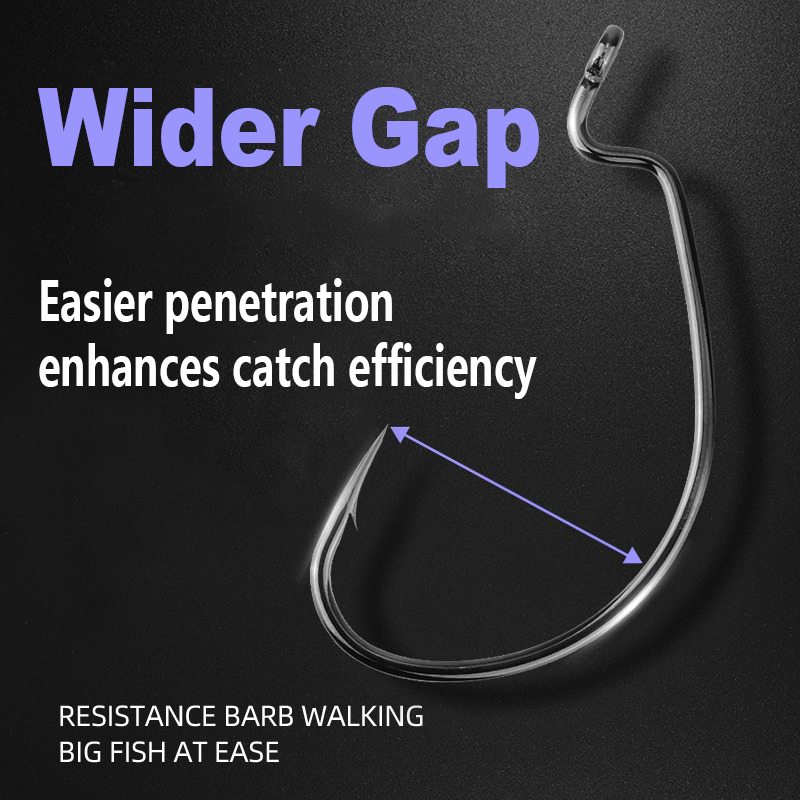 100pcs EWG Offset Worm Hooks offset shank hook offset for Soft Plastic Baits