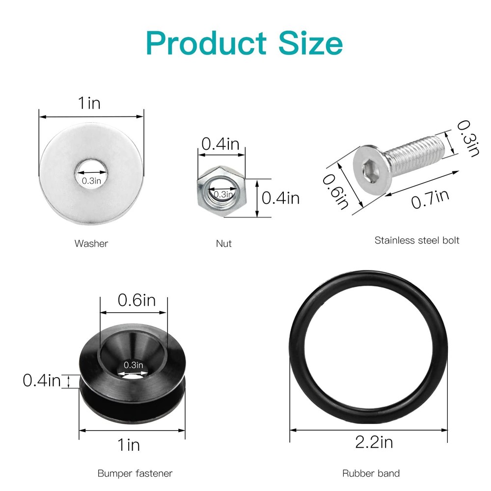 Bumper Quick Release, Mellbree JDM Release Holders One Size, Black