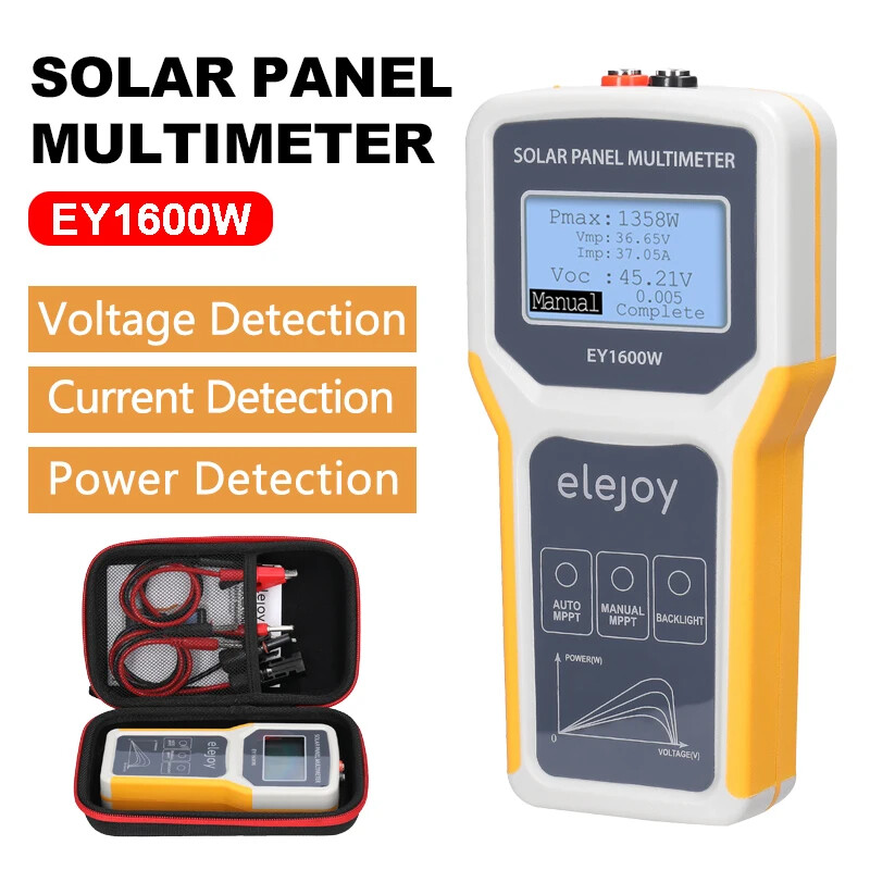 Solar Multimeter for PV Panel, MPPT Tester Measures Open/Short Circuit Voltage