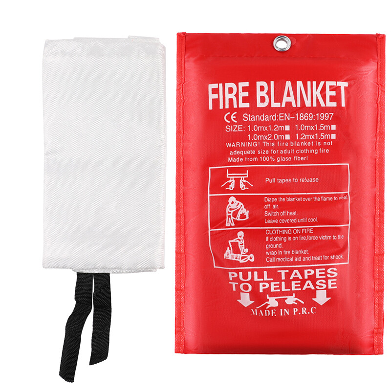 Prepared Large Emergency Fire Blanket Fire Suppression Blanket 1m² Safty Cover