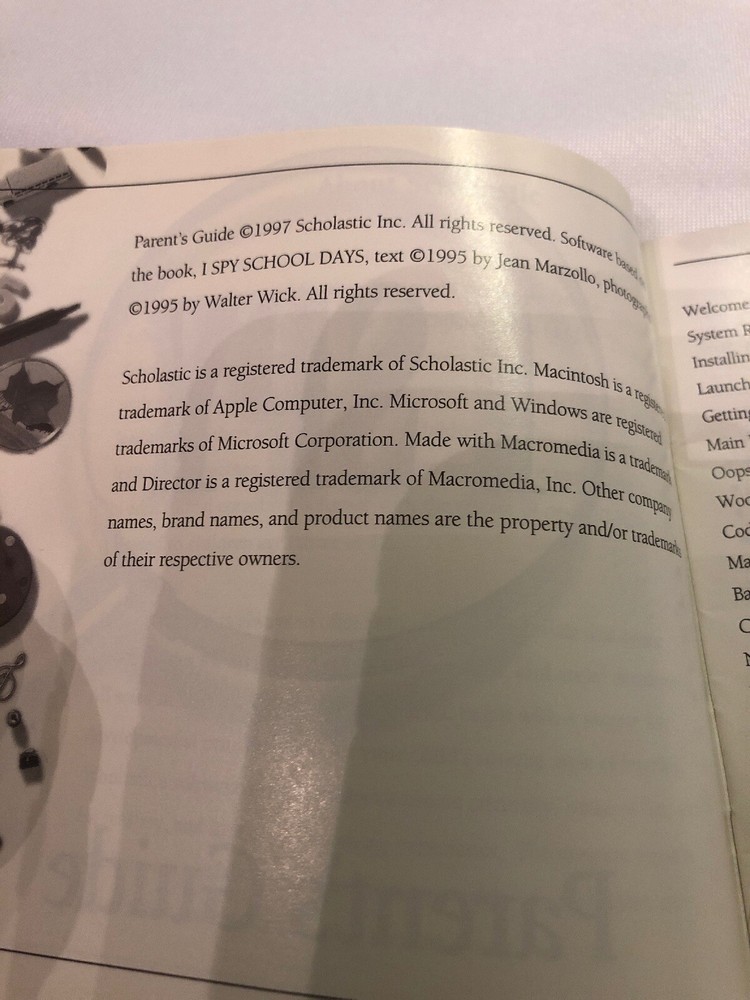 '97 I SPY *Parent Guide (User Guide) Only*