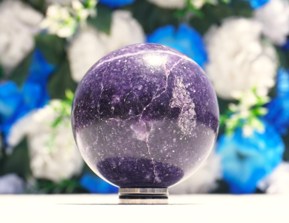 Natural 55MM Lepidolite Stone Metaphysical Sphere Ball