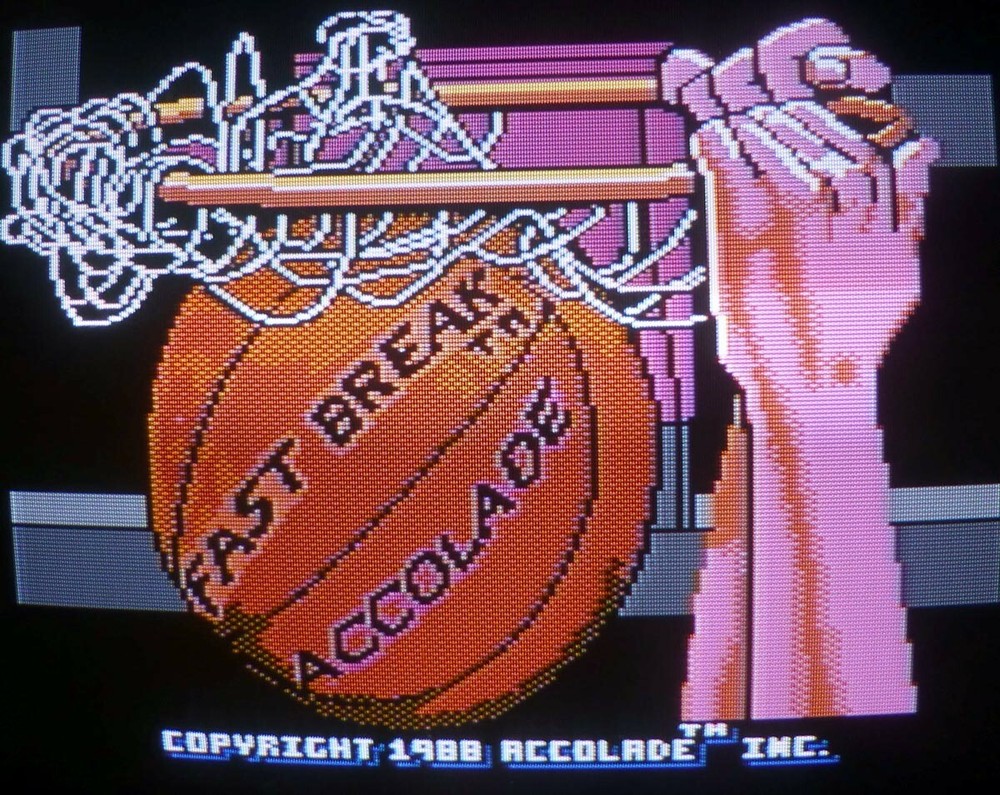 Commodore 64/128: FAST BREAK - C64 Original disk - TESTED - Accolade basketball