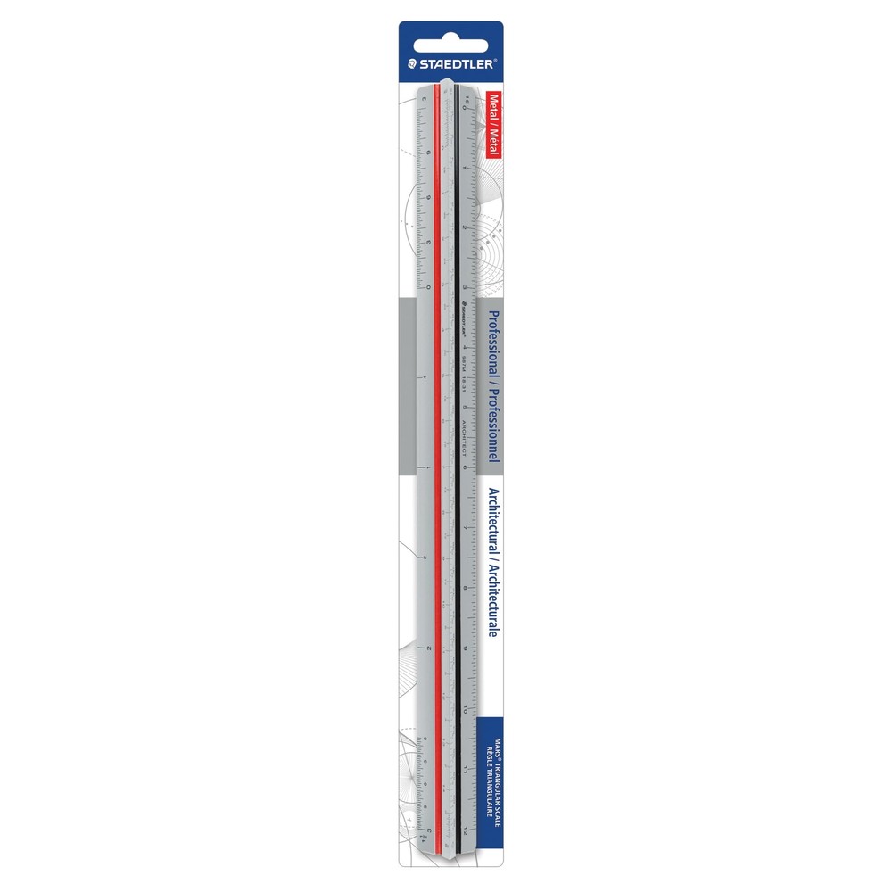 Staedtler 12-Inch Architect Triangular Scale 98718-31BK Durable