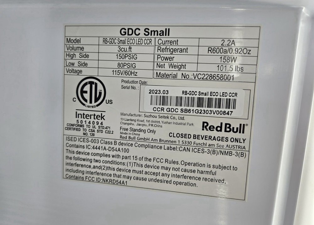 Red Bull Small Fridge