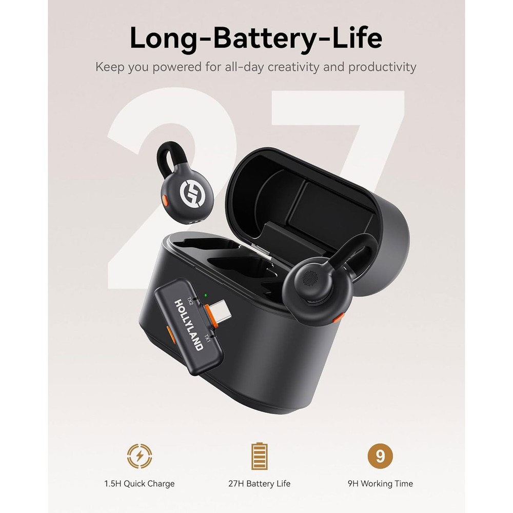 Hollyland LARK M2S Wireless Mic System for Mobile Device Content Creation Bundle