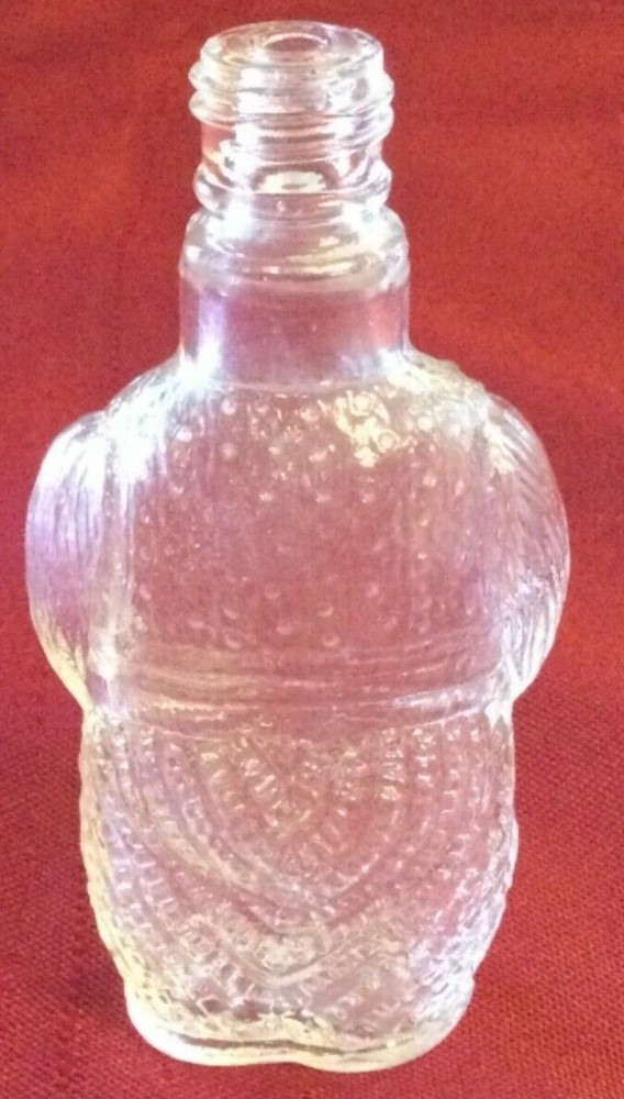 Torso Shape Embossed Clothes Clear Empty Bottle Missing Cap/Lid 3.5" Tall