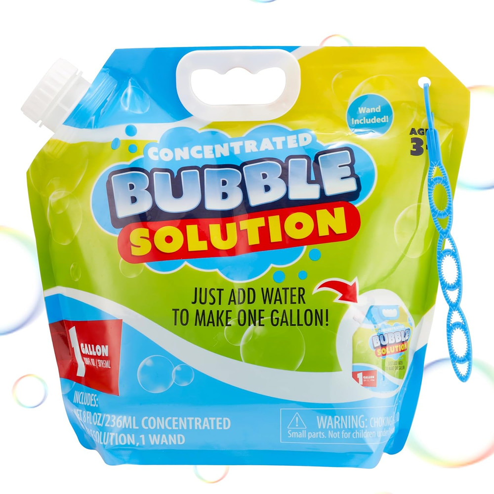 128oz Bubble Solution Refill with Wand Concentrate for Machines Toys Easter Fun!