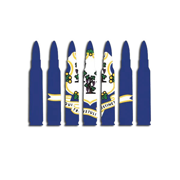 Connecticut Flag Bullet Ammo Sticker Decal