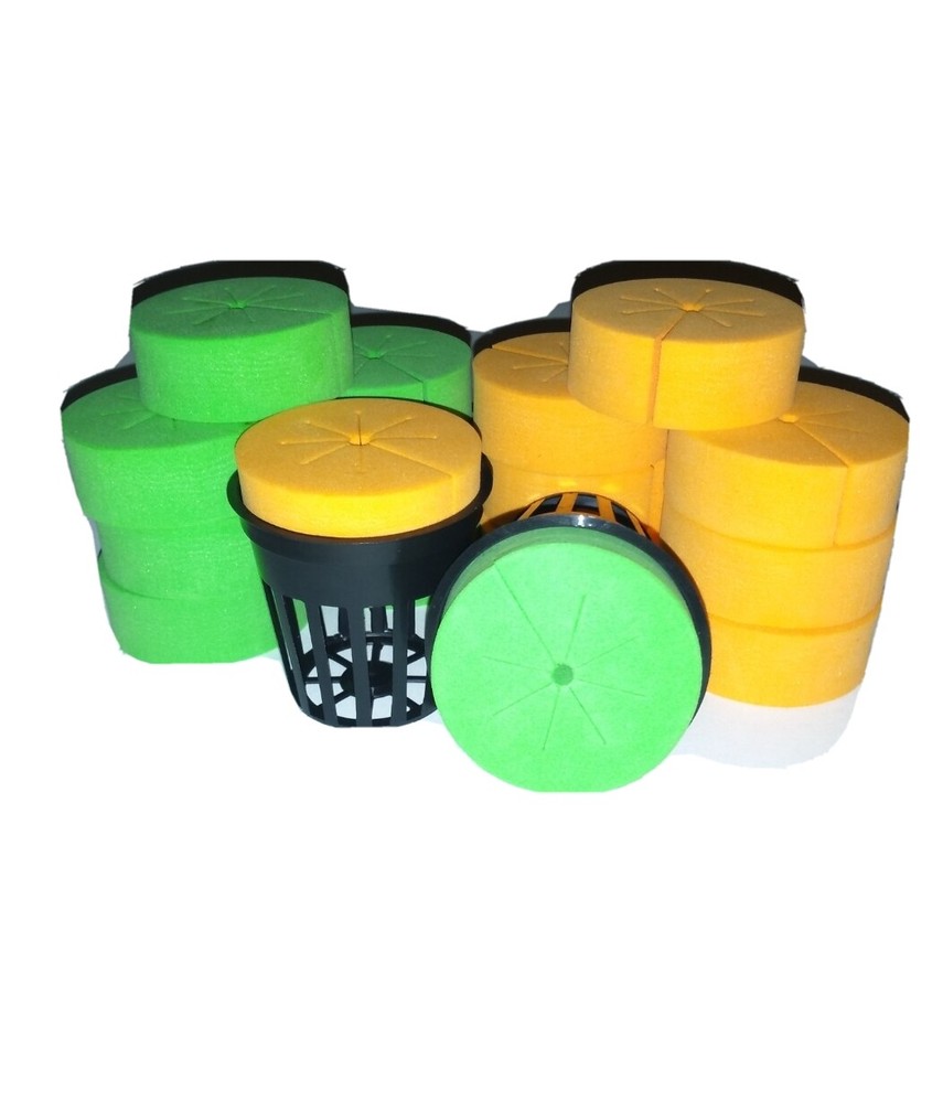 16 CLONE COLLAR INSERT plus 16 2" NET POT CUPS HYDROPONIC CLONE SYSTEM GROW KIT