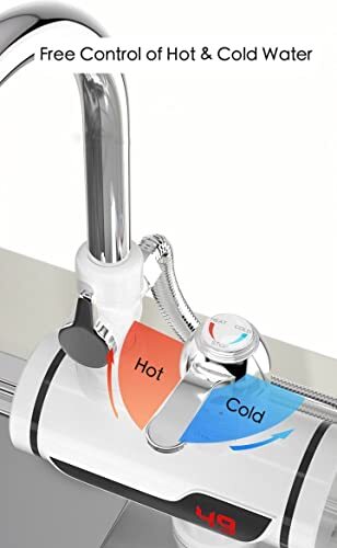 Calentador Instantaneo Electrico Agua Caliente Grifo Cabezal de Ducha Para Baño