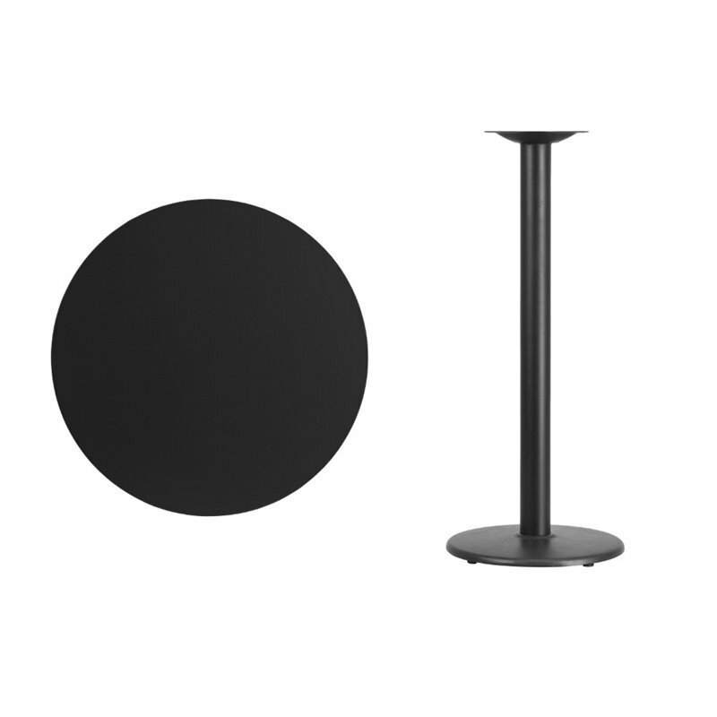Bowery Hill 30" Round Restaurant Bar Table in Black
