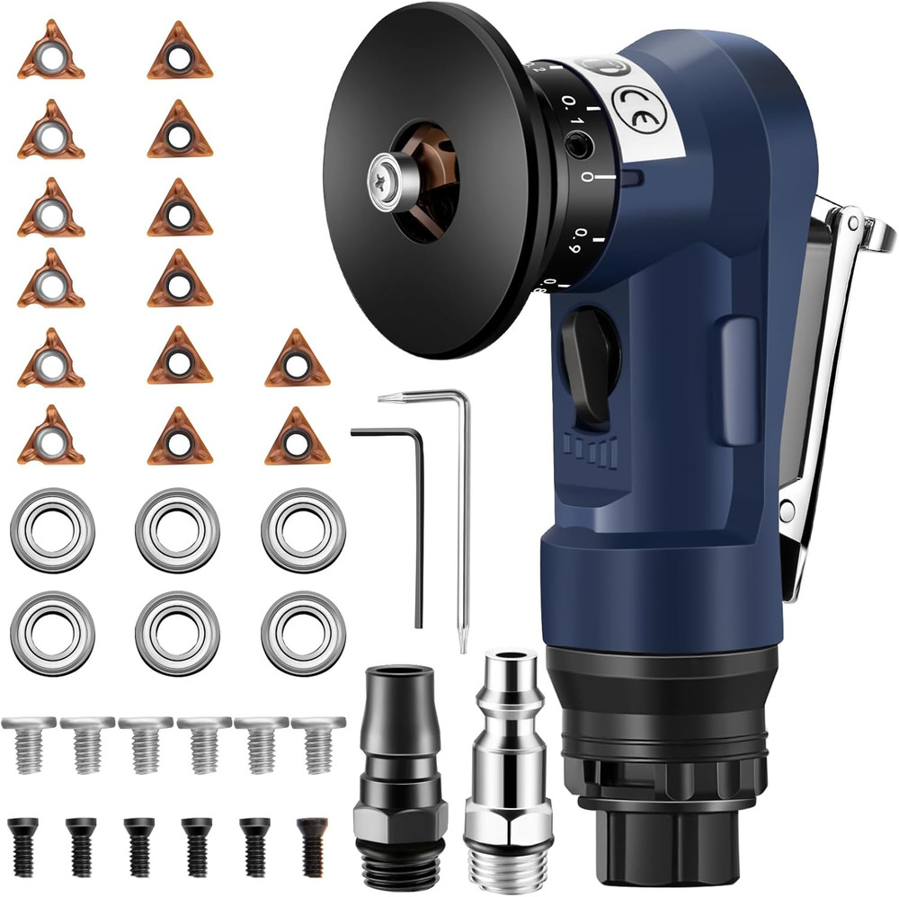 2 in 1 Pneumatic Chamfering Tool - Mini Air Chamfer Tool for C & R Deburring, 45