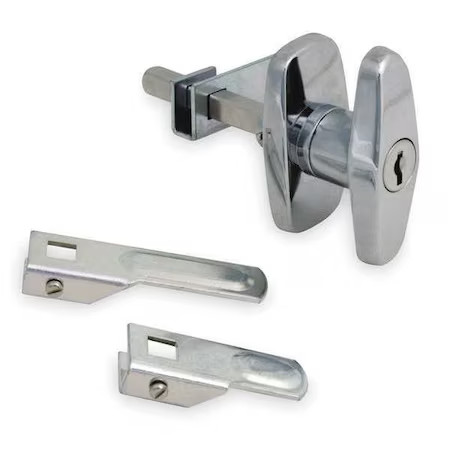 Cam Latch, Keyed, Chrome, T Handle,  1Xnz1