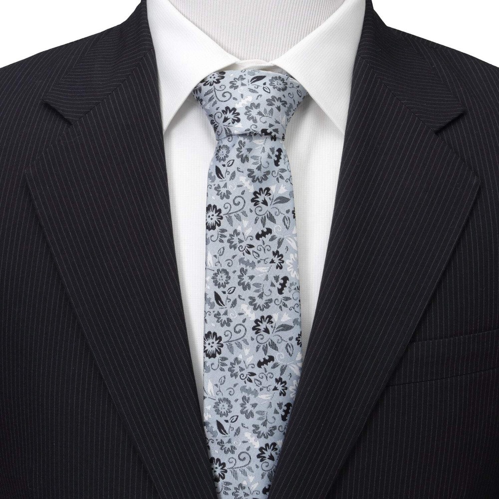 DC Batman Patterned Floral Blue Men's Tie