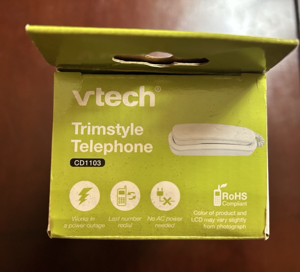 VTech Trimstyle Telephone CD1103 Corded ~ White