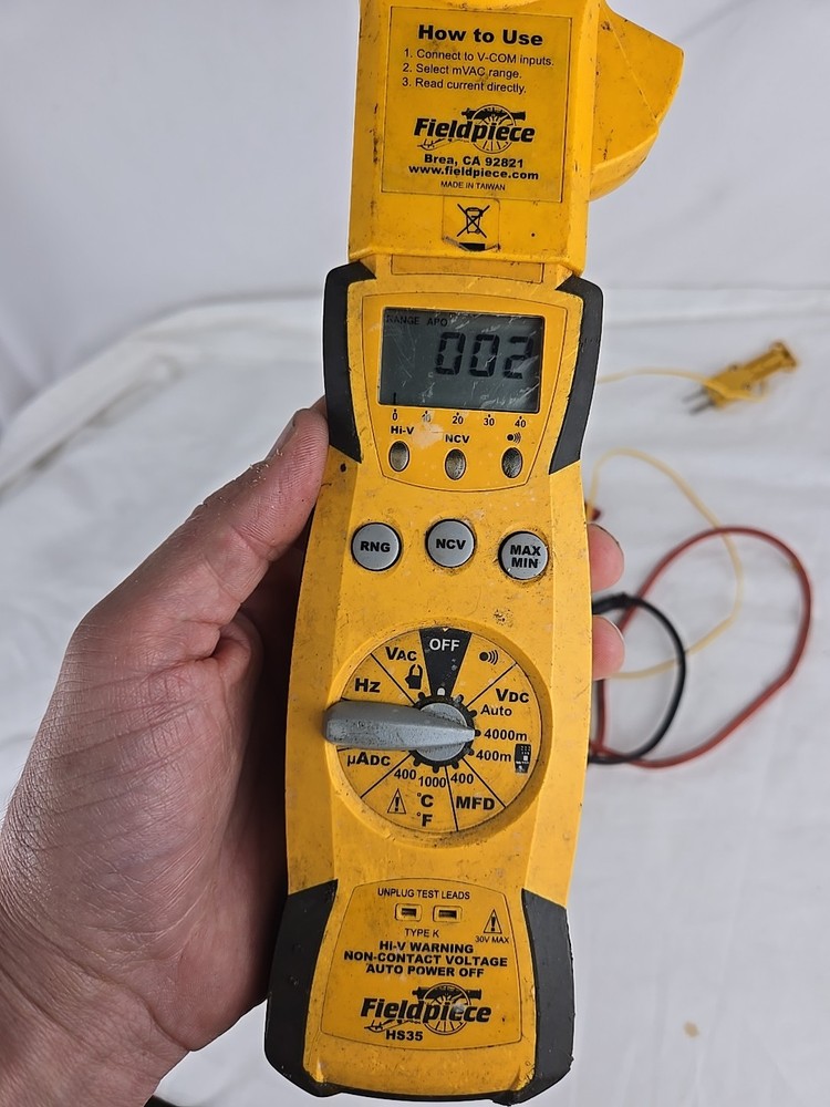Fieldpiece HS35 Digital Stick Meter & ACH4 Clamp Ohms Temp