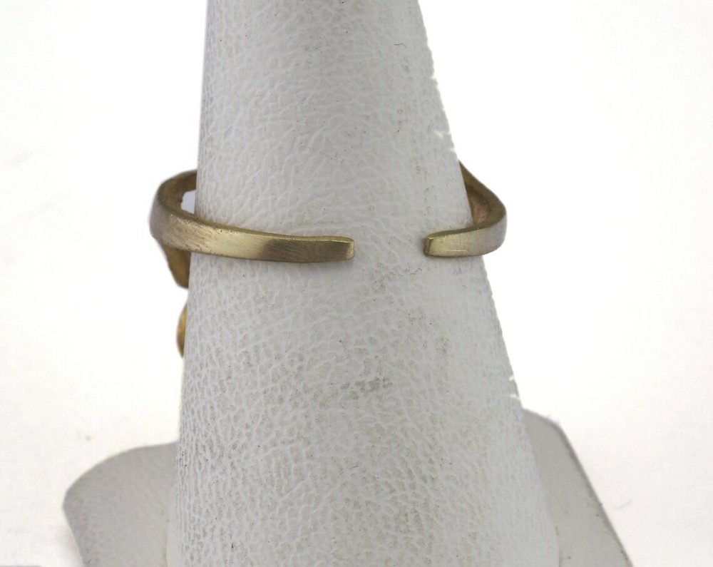Minimalist Leaf Ring Adjustable Raw brass (18mm 8US inner size) 2643