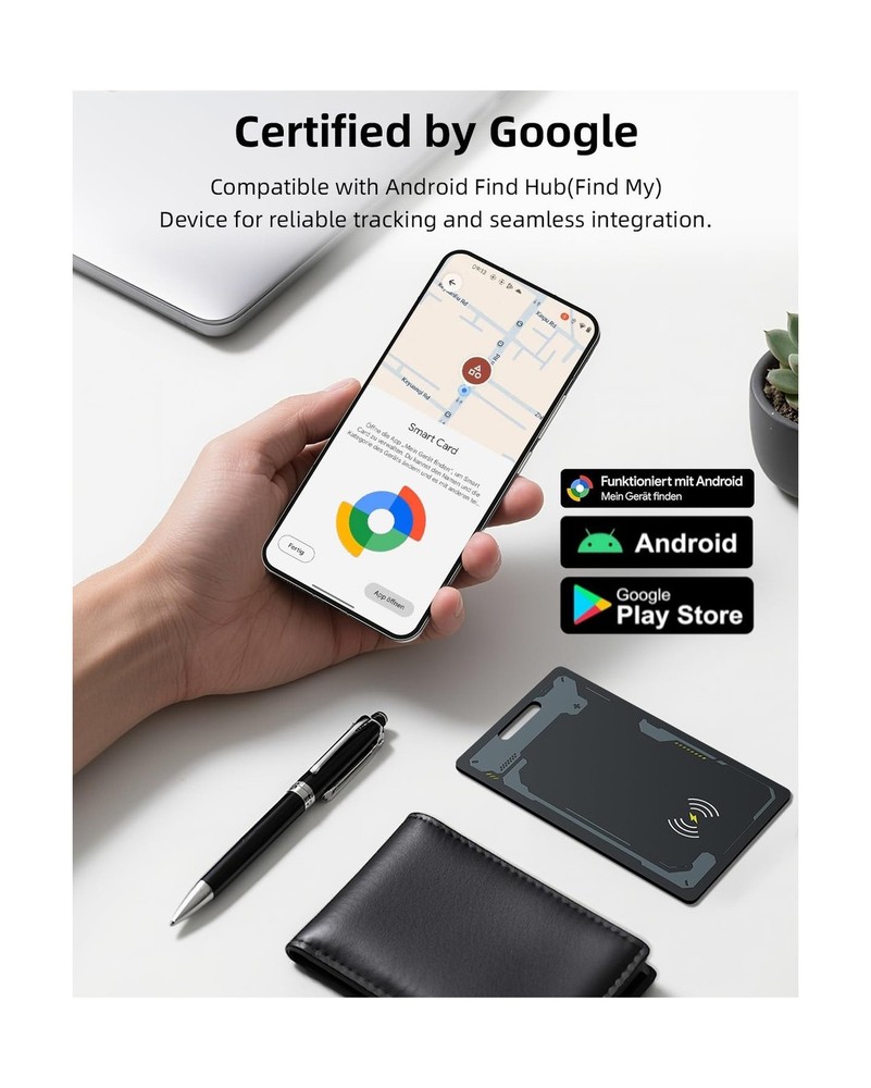 CooAoo Wallet Tracker Card Android, IP68 Waterproof Smart Card Lugg... Fast Ship