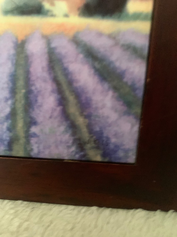 Italian Field Trivet, Ceramic Tile with Wood Frame