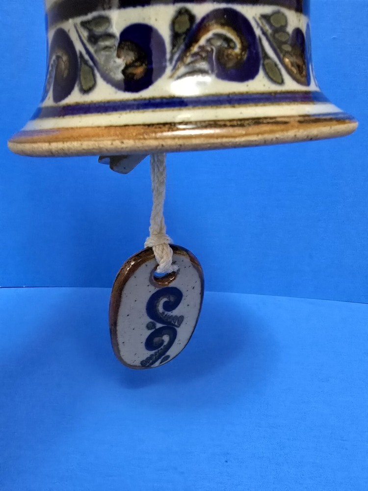 Stoneware Pottery Handcrafted Bell 5" Signed