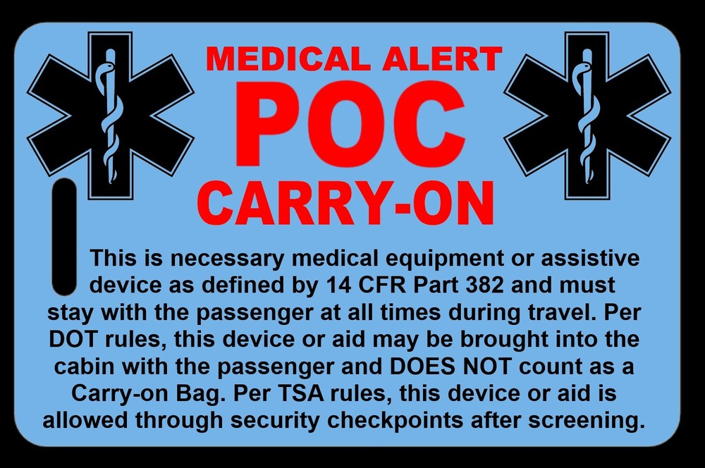 Sky Blue Carry-On POC Bag Tag