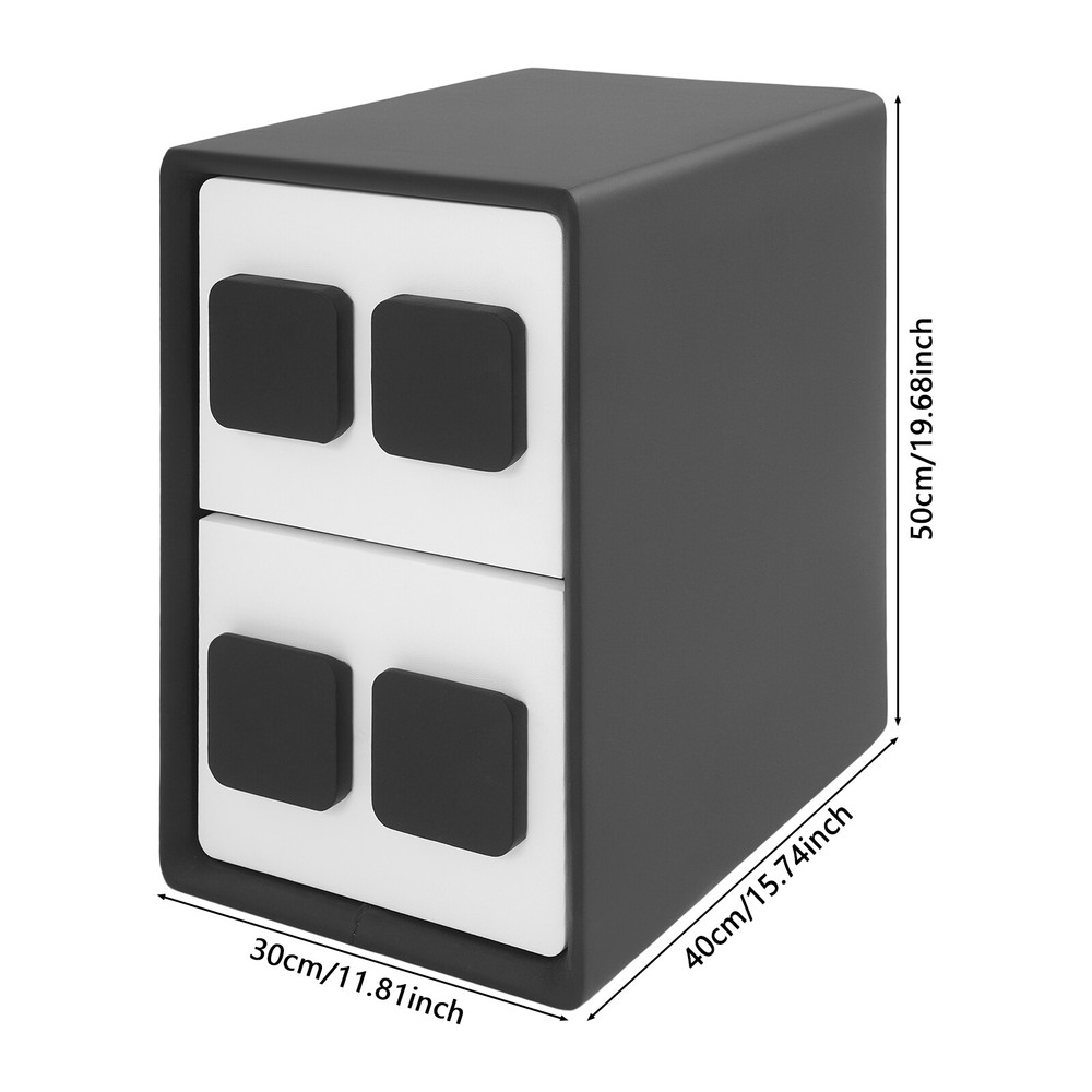 Modern Minimalist End Table, Bedside Table, Floorstanding End Table W/ 2 Drawers