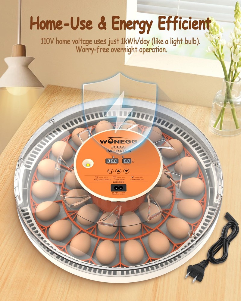 WONEGG 30 Egg Incubators for Hatching Eggs with Automatic 30 Egg, Orange