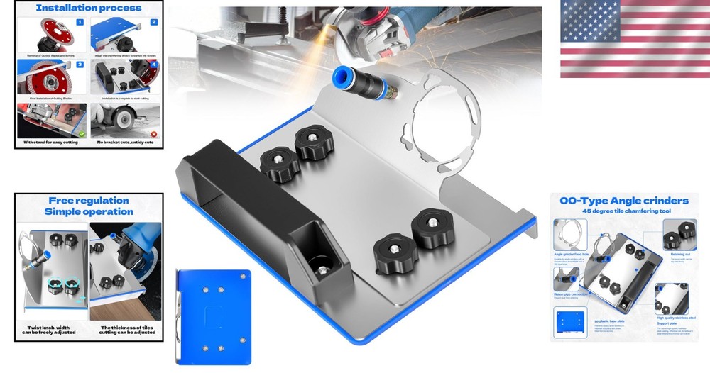 45 Degree Tile Chamfering Tool, Angle Grinder Stand for 45° Tile Cutting, Tile C