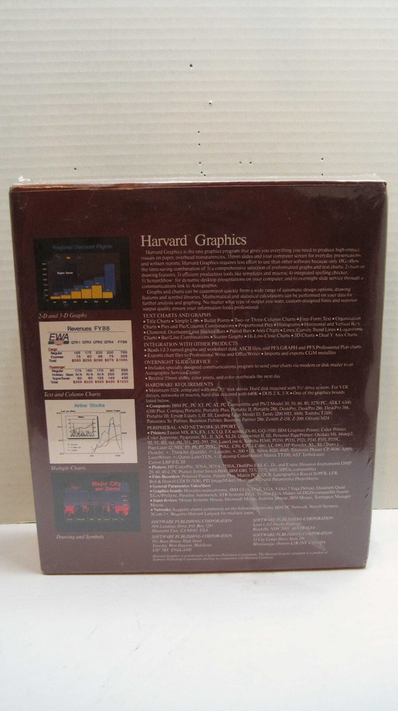 VTG Harvard Graphics Version 2.13, 5 1/4 Disk SPC Software Publishing NEW Sealed