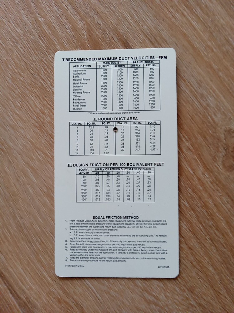 Vintage Bryant Duct Designer Slide Rule